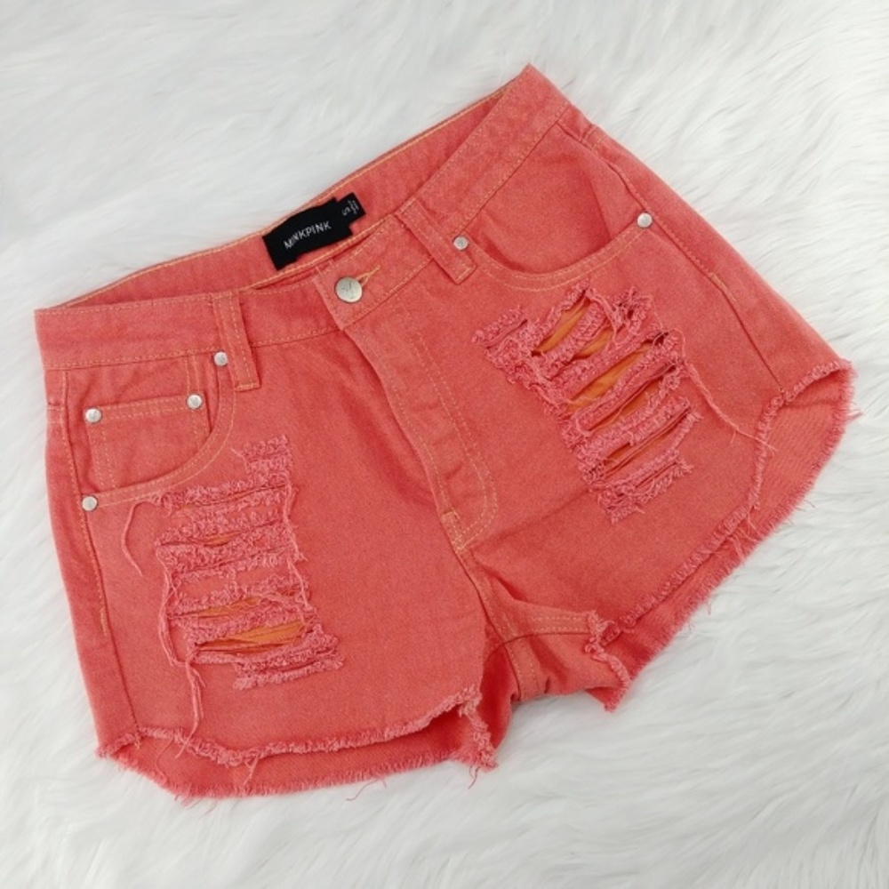 MINKPINK | Hi-Rise Slasher Jean Shorts, Button Fly